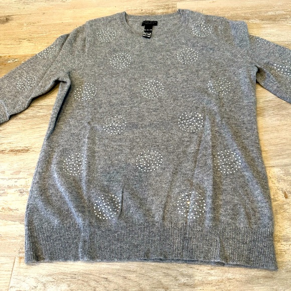 Only Mine cashmere heather gray sparkles crewneck sweater - Picture 1 of 6